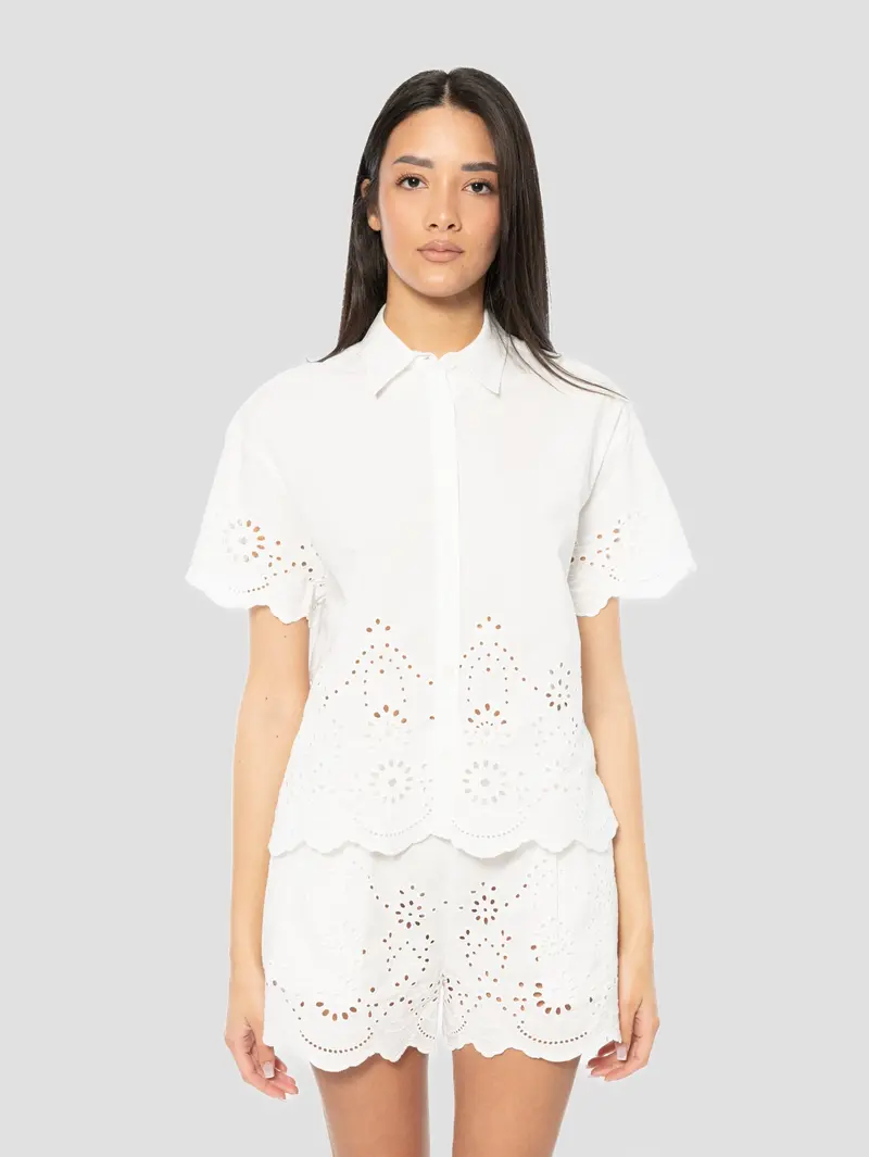 White Sangallo-Embroidered Shirt 1