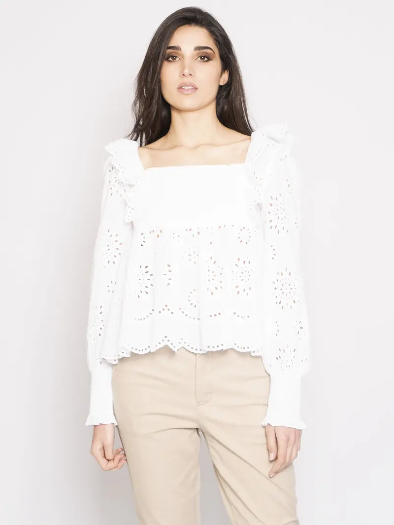 White Sangallo Lace Blouse 1