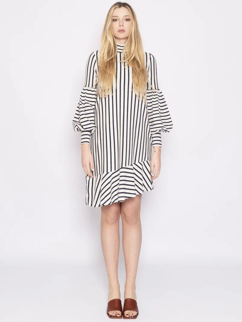 White Straight-Collar Dress 1
