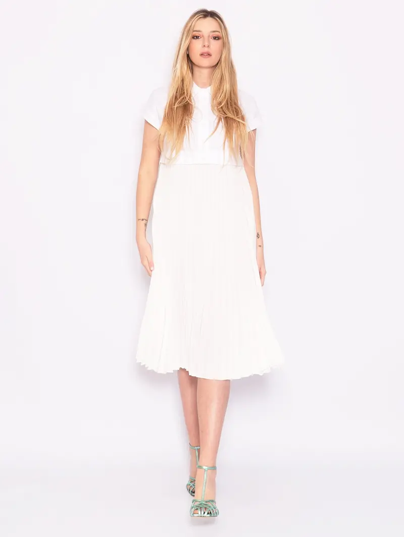 White Structured Bodice Dress 1