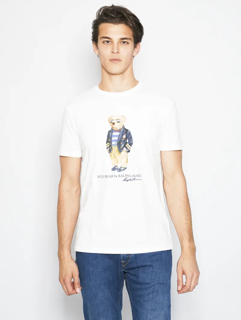 White Teddy Bear Graphic T-Shirt 1