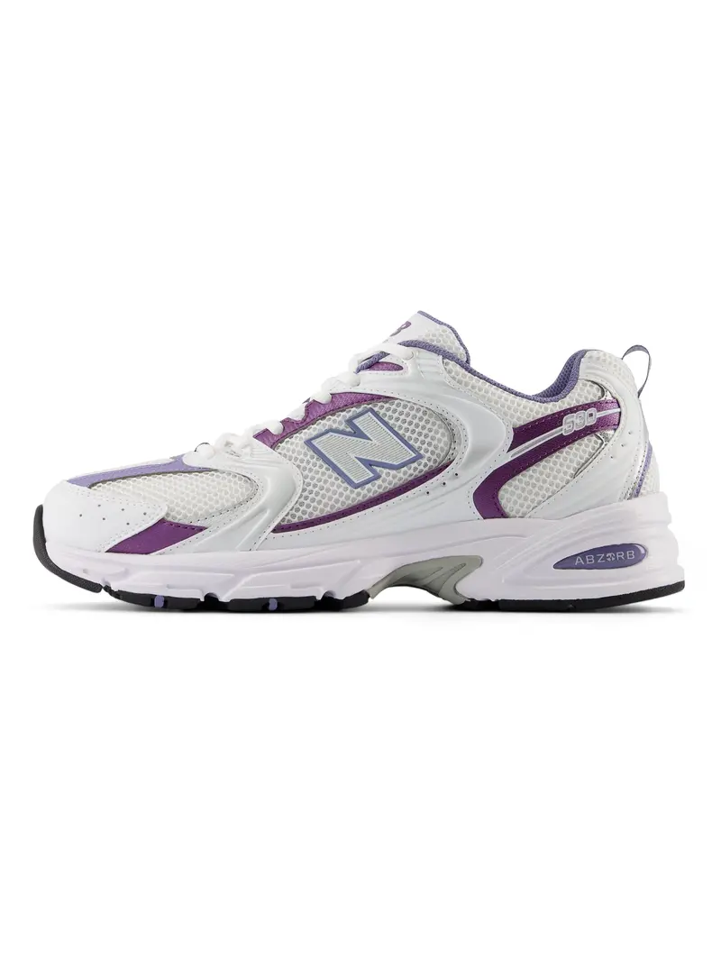 Women'S New Balance 530 Lifestyle Sneakers – White And Violet Reflective 1