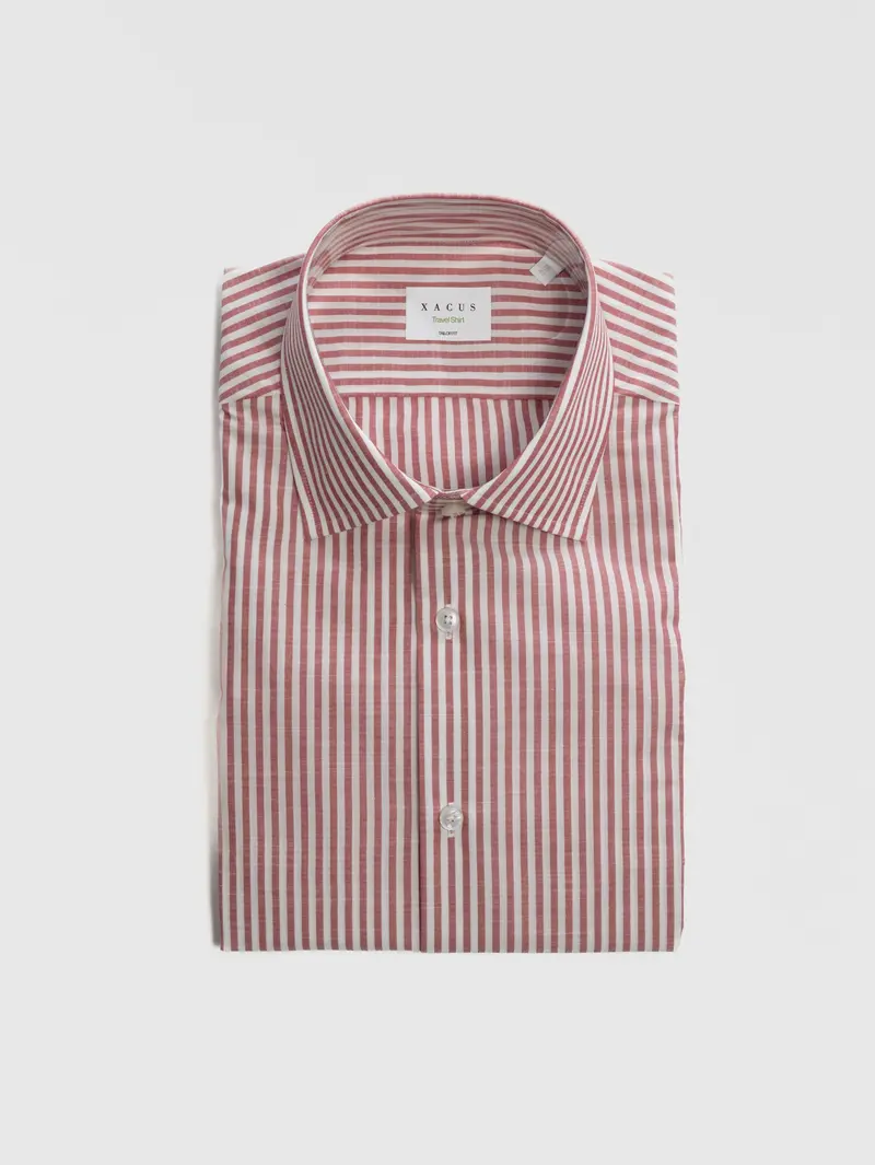 Wrinkle-Free Red-And-White Striped Shirt 1