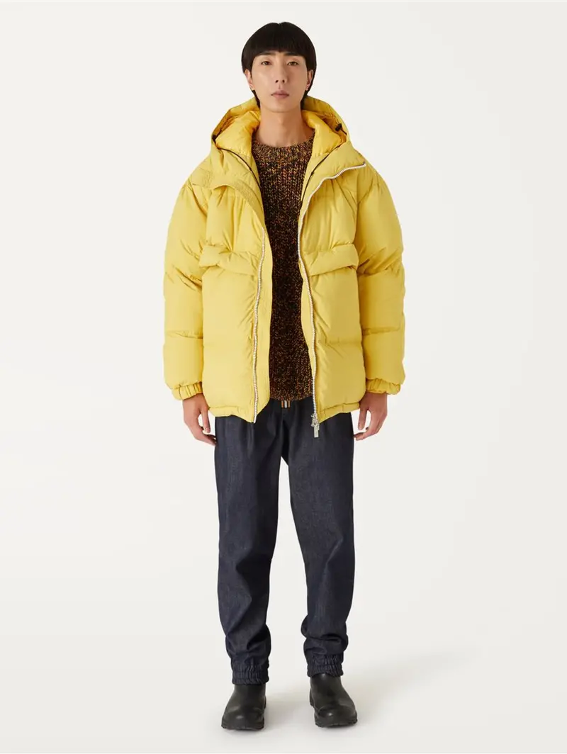 Yellow Recycled Nylon Hooded Jacket 1