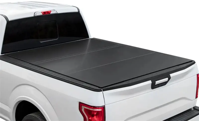 Aci B1030039 Lomax™ Matte Black Hard Tri-Fold Truck Bed Cover With Single Rail 1