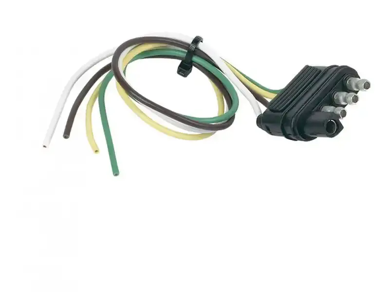 Hopkins 4-Wire Flat Trailer End Cord – 12-Foot Length, 4-Pin Connector (48115) 1