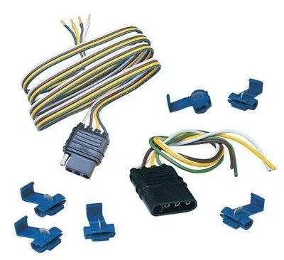 Husky Towing 4-Wire Flat Wiring Harness – 48" Vehicle-To-Trailer Cable With 6 Splice Connectors (30227) 1