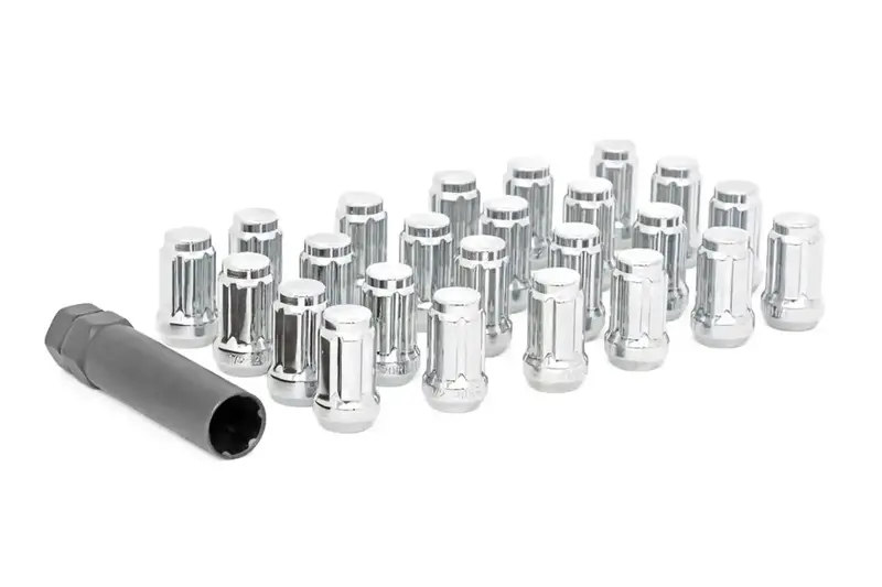 Rough Country Chrome Lug Nut Set – 1/2"-20 Thread, 24-Piece Wheel Installation Kit (122024Ch) 1