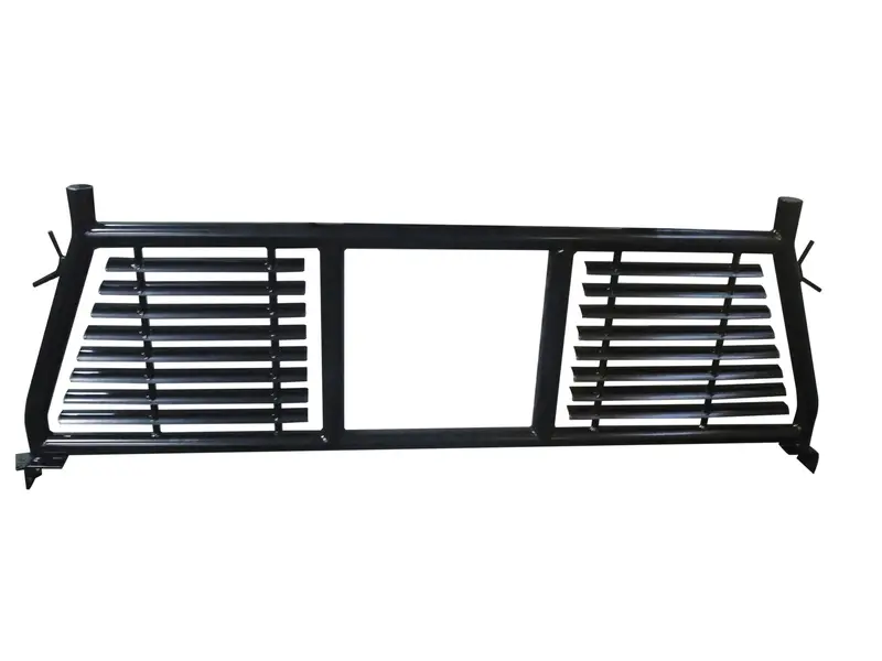 Trailfx H0005B Powder-Coated Black Round Tube Louver – Rear Cab Window Cutout 1